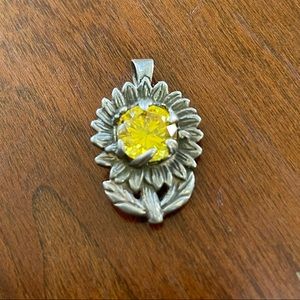 Sterling Silver Handcrafted Sunflower Pendant